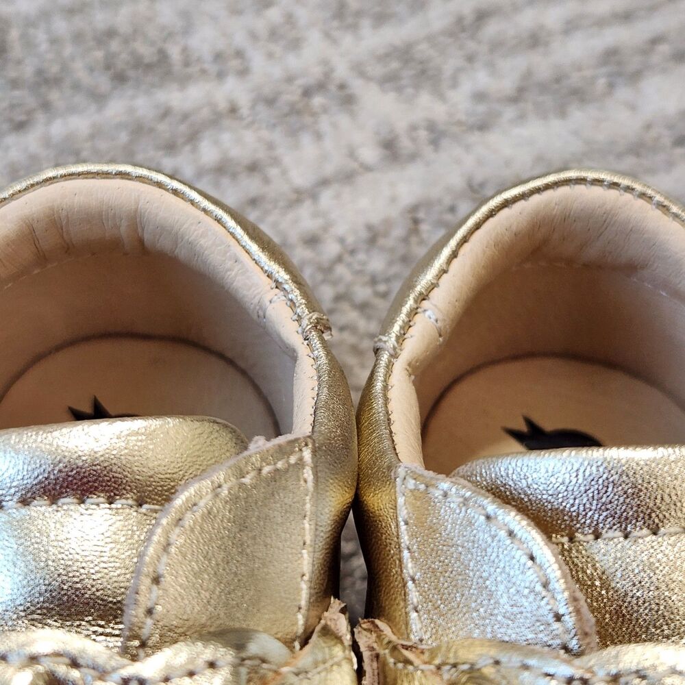 OLDSOLES girls metallic gold braided sneakers shoes size 28 EU or 11 US child - Picture 9 of 11